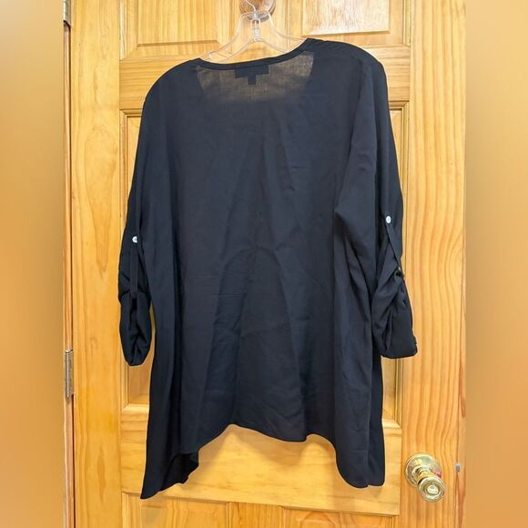 Karen Kane semi sheer black size M blouse - Picture 6 of 7